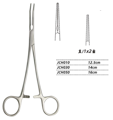 金鐘無損傷止血鉗  JCH030 14cm 直 1×2齒