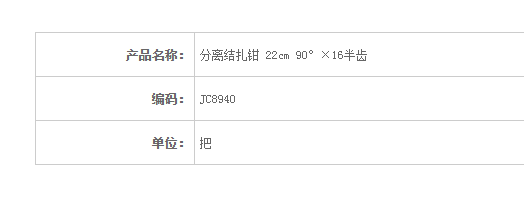 金鐘分離結扎鉗22cm JC8940 22cm 90°×16半齒