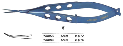 金鐘膜狀內障剪  YBB040 12cm 彎 刃長 16